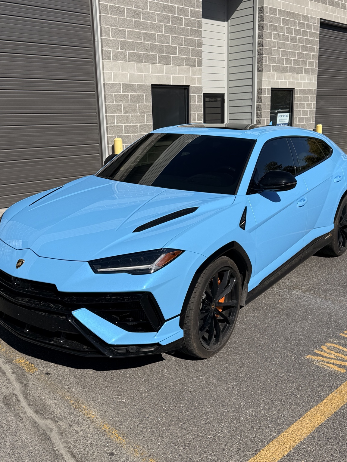 Bright blue Lamborghini Urus